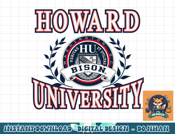 Howard University Bison Laurels Logo Officially Licensed  png, sublimation.jpg