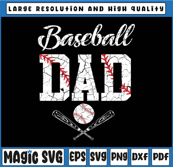 Baseball Dad SVG, Happy Fathers Day Baseball SVG