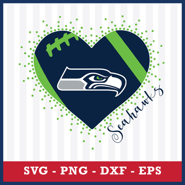 Seattle Seahawks Love Heart Svg, Seattle Seahawks Svg, Seatt - Inspire  Uplift