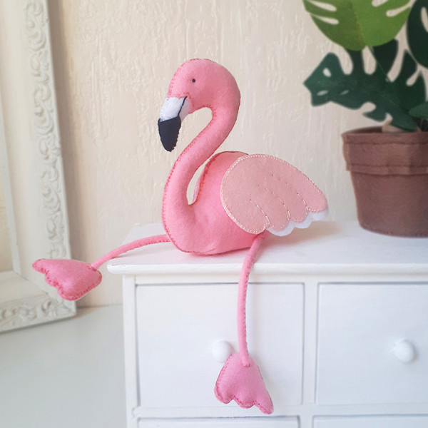 Felt flamingo pattern cute decor for nursery.jpg