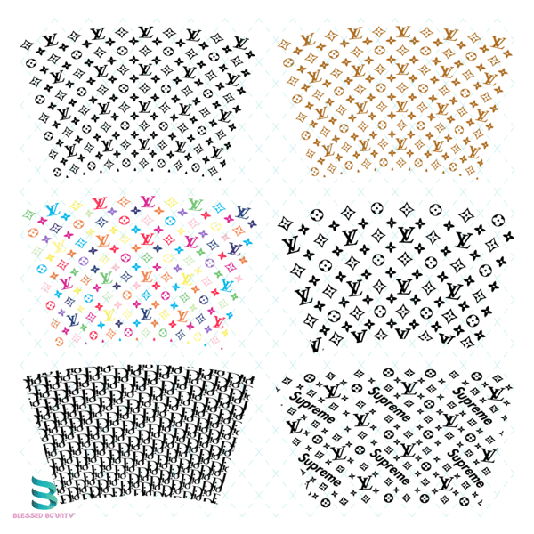 LV Color Pattern Svg, LV Pattern Svg, Logo Pattern Svg, Starbuck Wrap Svg,  Instant Download