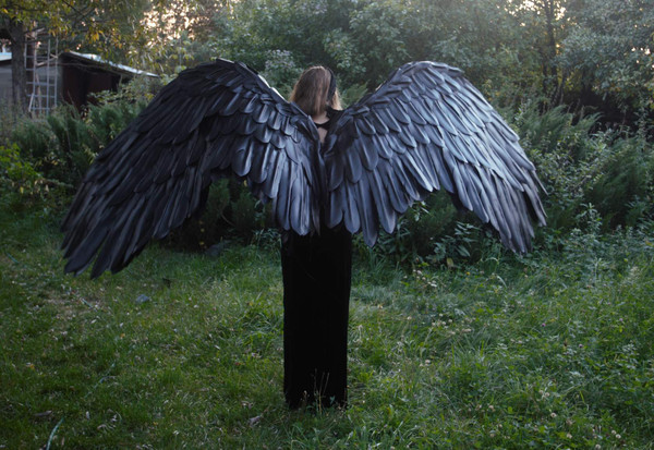 adult wings costume, Maleficent costume, black angel wings, devil wings, crow cosplay wings, raven costume, final fantasy, articulating wings, anime cosplay win