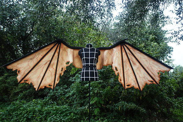 folded demon wings