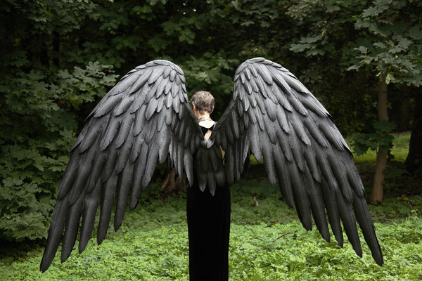 Wings Costume Black Angel Cosplay Wings Birds Cosplay Halloween Fashion