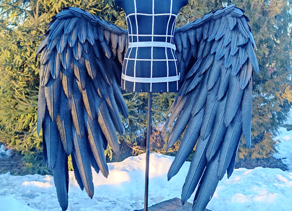 Albedo wings costume, overlord cosplay, black angel wings, black wings costume, Black cosplay wings, Overlord costume, large black wings, anime cosplay wings, w