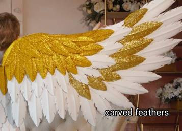 Gold Angel Wings Costume Cosplay Fairy Bird