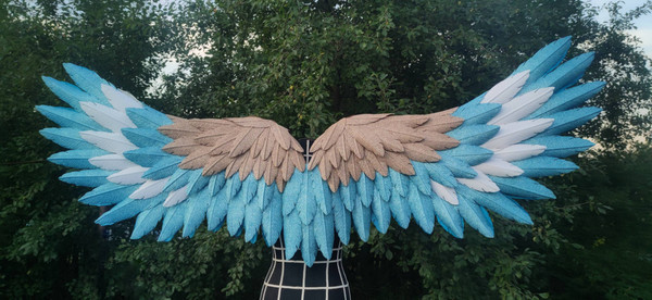 bluebird wings costume, parrot wings costume, gleaming fairy wings, shining jaybird, angel wings costume, lucky bird wings, kids wings costume, blue wearable wi