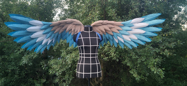 bluebird wings costume, parrot wings costume, gleaming fairy wings, shining jaybird, angel wings costume, lucky bird wings, kids wings costume, blue wearable wi