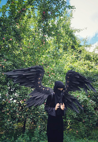 adult wings costume, Death Angel wings, black angel wings, devil wings, Angel of Death wings Hell Boy cosplay, Black cosplay wings, crow raven costume, anime co