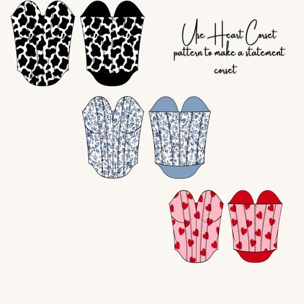 Heart Shaped Corset Top Digital PDF Sewing Pattern US Size Small 1