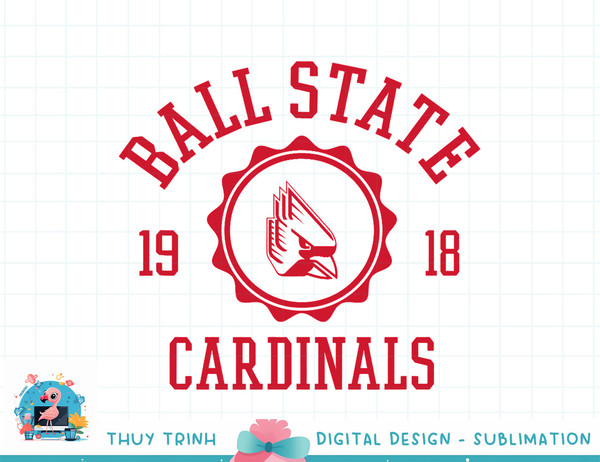 Ball State Cardinals Stamp Logo Officially Licensed Black T-Shirt copy.jpg