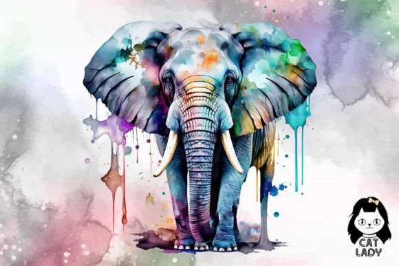 colorful watercolor elephant painting