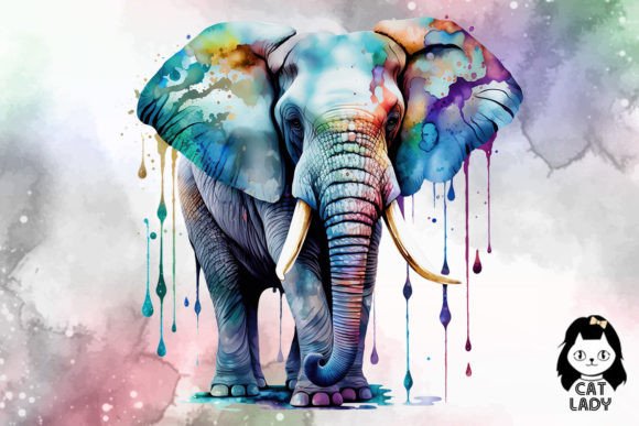 colorful watercolor elephant painting