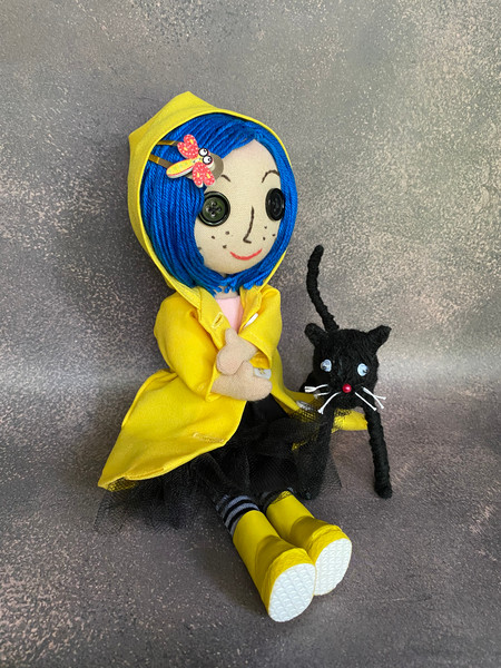 Coraline . Cloth doll . Handmade doll .