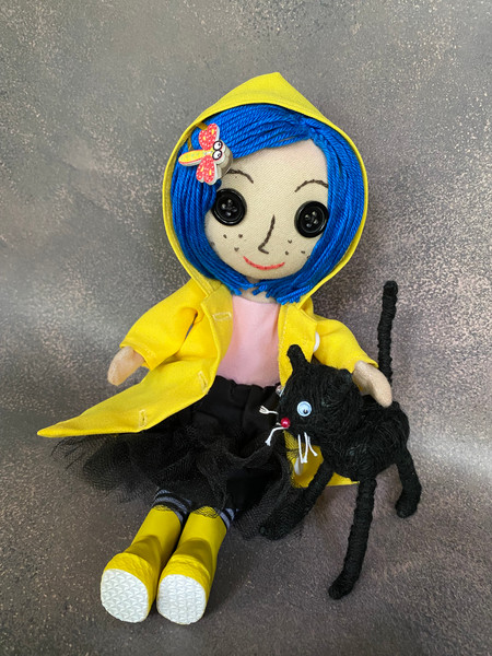 Coraline . Cloth doll . Handmade doll .