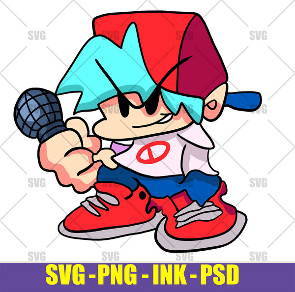 FNF Friday Night Funkin' SVG PNG Digital File, FNF Svg