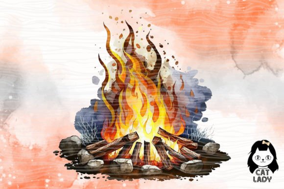 camp fire smoke clip art