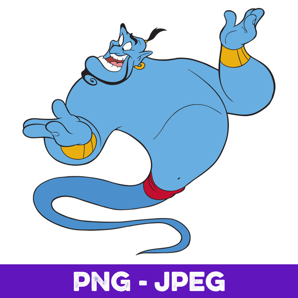 Disney Aladdin Genie Floating Happy Portrait V1 , PNG Design - Inspire  Uplift