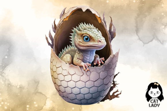 cute baby dragons in a egg