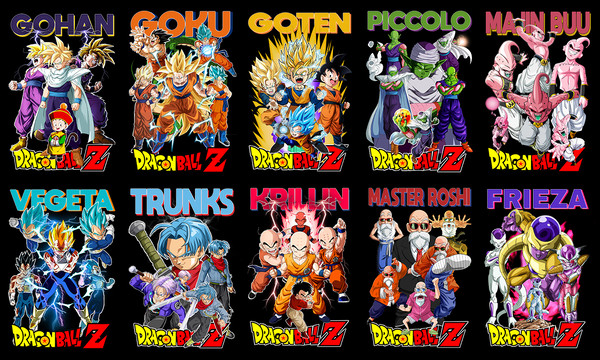 27 DRAGON BALL TSHIRT DESIGNS BUNDLE 1 MOCKUP2.jpg