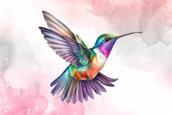 purple hummingbird clipart pictures