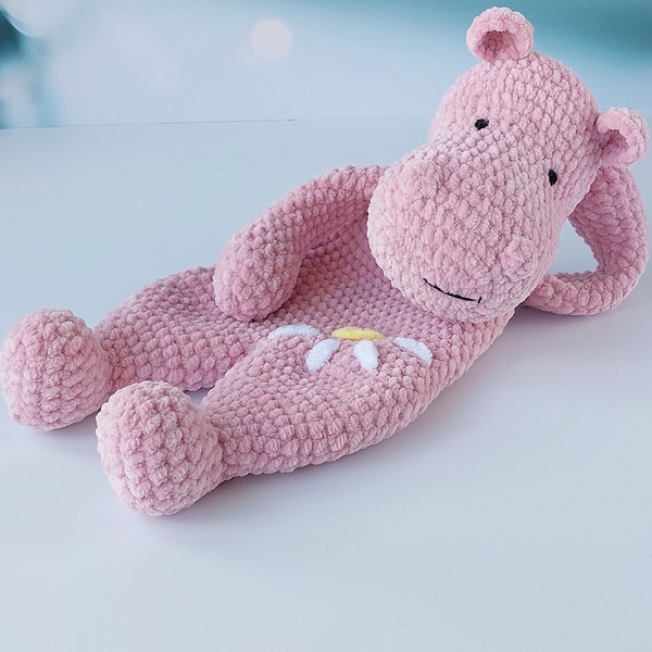 Hippo - Pink 50cm Crochet stuffed animal – Mia Rose Creations