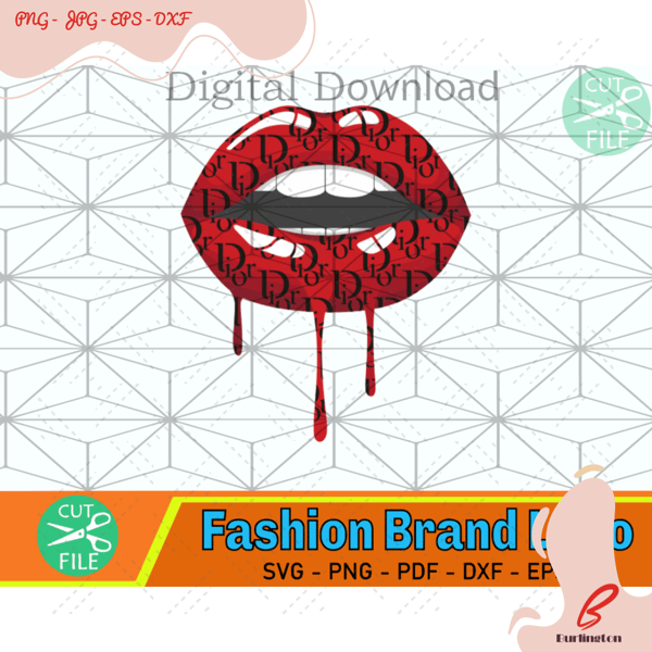 Lips Pattern Drip Lips SVG