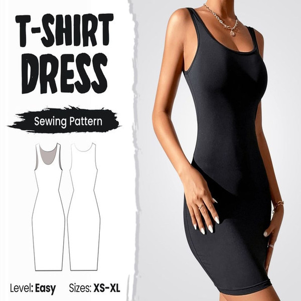 Bodycon Dress Pattern Xs-xl PDF A0,a4,us-size Midi Dress Pattern