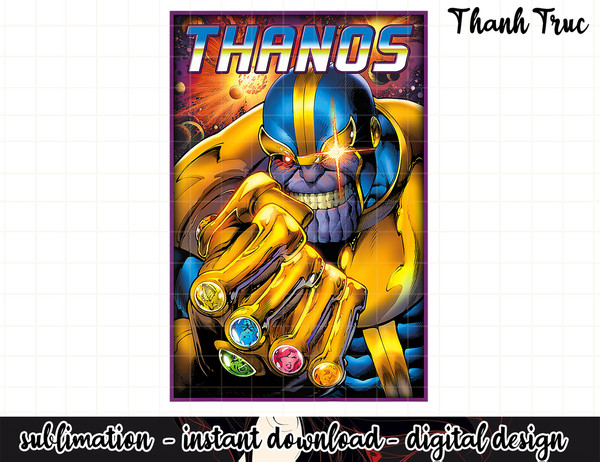 Kids Marvel Thanos Infinity Gems Comic Kids Graphic png, sublimation  .jpg