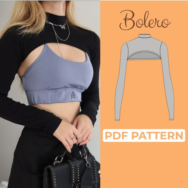 Cap Sleeve Mock Neck Top Digital PDF Sewing Pattern // US Size XS