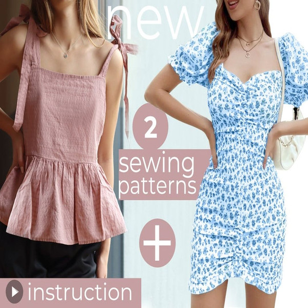 Short Sleeve Gathered Smock Dress Sewing Pattern Womens Dress