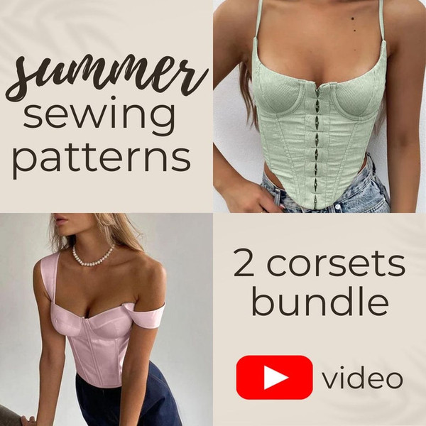 Bustier PDF Sewing pattern - Size XS - L - Number One  Pdf sewing  patterns, Sewing patterns, Corset sewing pattern