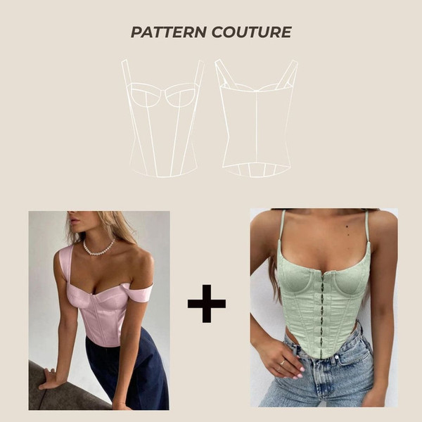 Bustier Corset Top PDF Sewing Pattern Sizes XS-2XL US 2-12 -  Canada