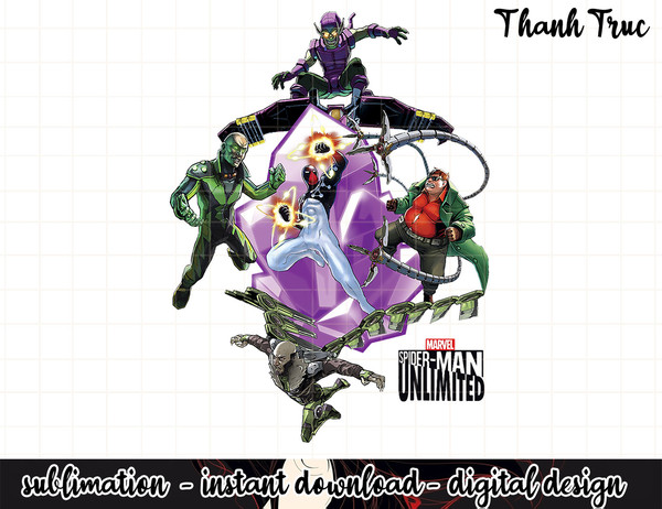 Marvel Spider-Man Unlimited Villain Crystal Graphic png, sublimation  .jpg