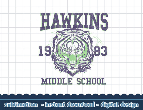 Netflix Stranger Things Hawkins Middle School 1983 Tiger png,digital print.jpg