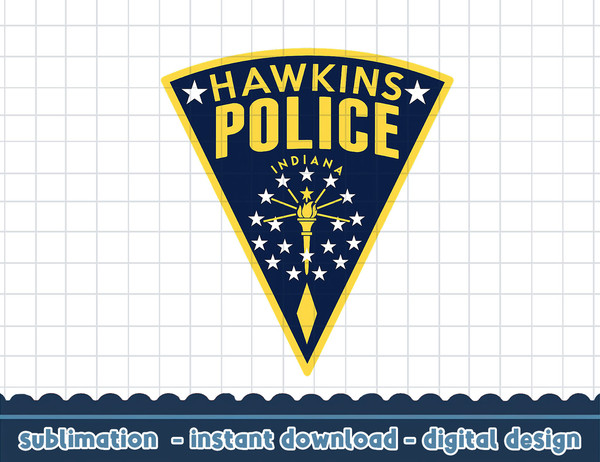Netflix Stranger Things Hawkins Police Patch png,digital print.jpg