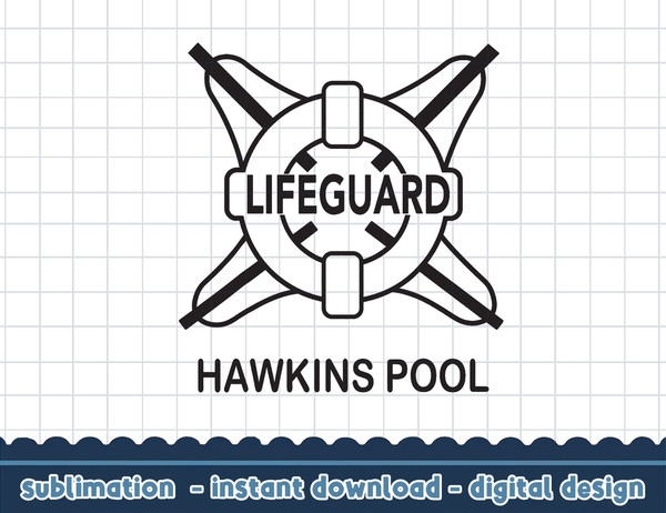 Netflix Stranger Things Hawkins Pool Lifeguard Logo png,digital print.jpg