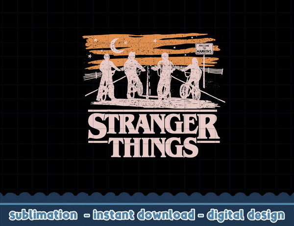 Netflix Stranger Things Night Silhouettes - Sale - png,digital print.jpg