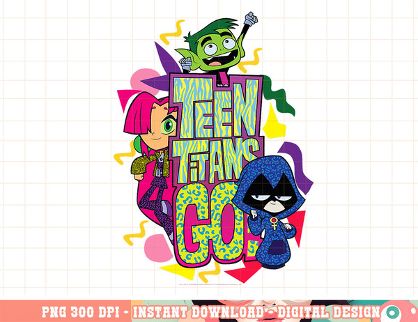 DC Comics Teen Titans Go  Patterned Portrait png, digital print,instant download.jpg