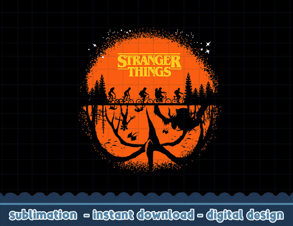 Stranger Things Halloween Hawkins Group Silhouette png,digital print.jpg