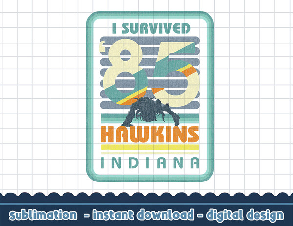 Stranger Things I Survived  85 Hawkins Indiana png,digital print.jpg