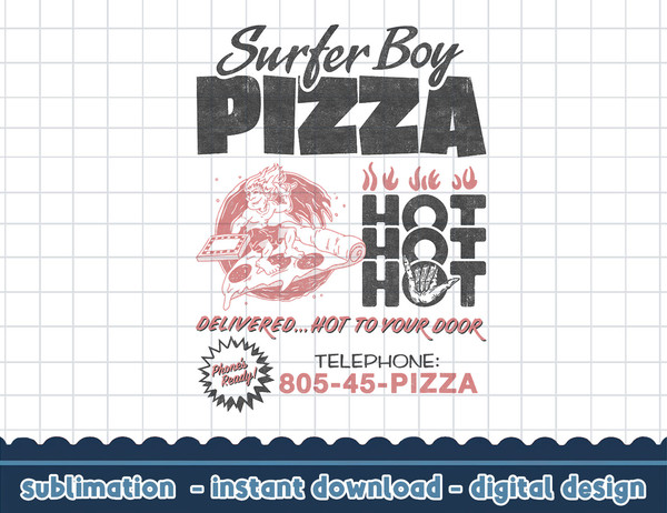Stranger Things Surfer Boy Pizza Flyer png,digital print.jpg