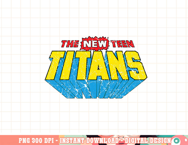 US DC Teen Titans plus Logo New Distressed 01 png, digital print,instant download.jpg