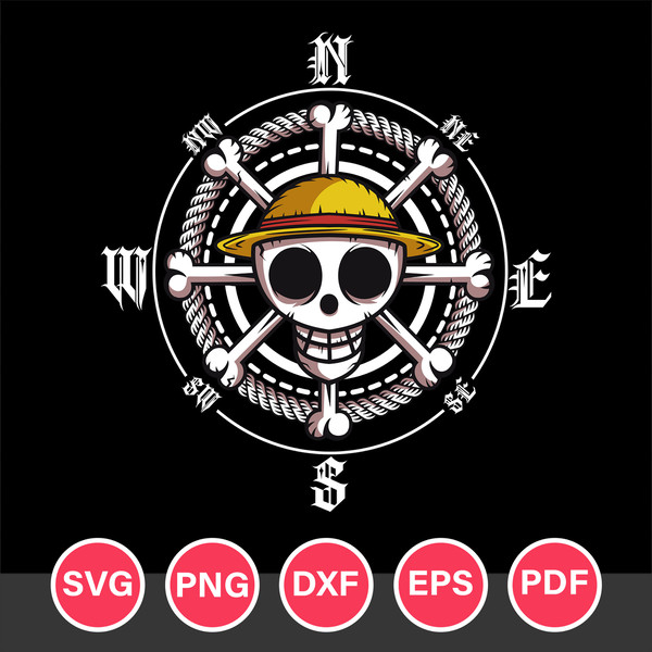 One Piece Straw Hat Pirates Skull Svg, One Piece Logo Svg, O - Inspire ...