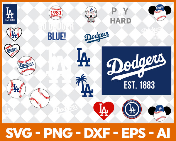 Los Angeles Dodgers logo, bundle logo, svg, png, eps, dxf