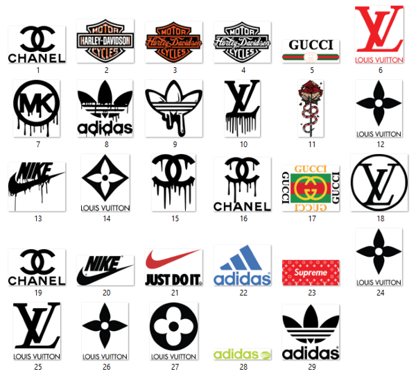 15 Fashion Brands Logos , GUCCI Logo , Louis Vuitton Logo , Chanel Logo ,  Fashion Brand Svg, Brand Svg, Luxury Brand Svg