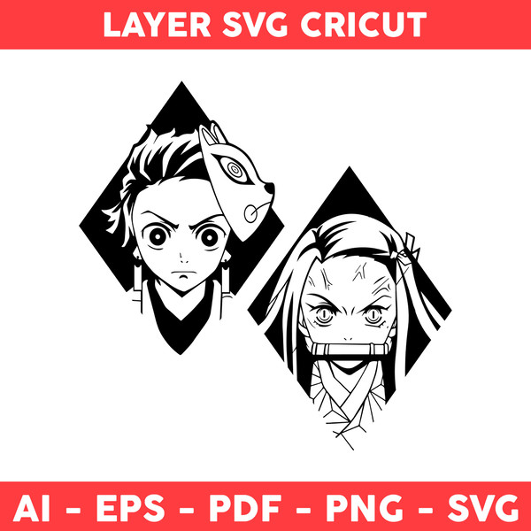 Tanjiro kamado Anime Svg, Demon Slayer Svg, Anime Character