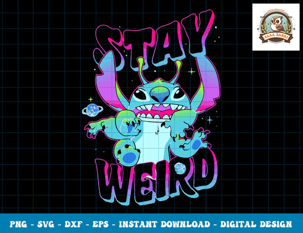 Disney Lilo & Stitch Stay Weird Neon Galaxy Stitch png, sublimation.jpg