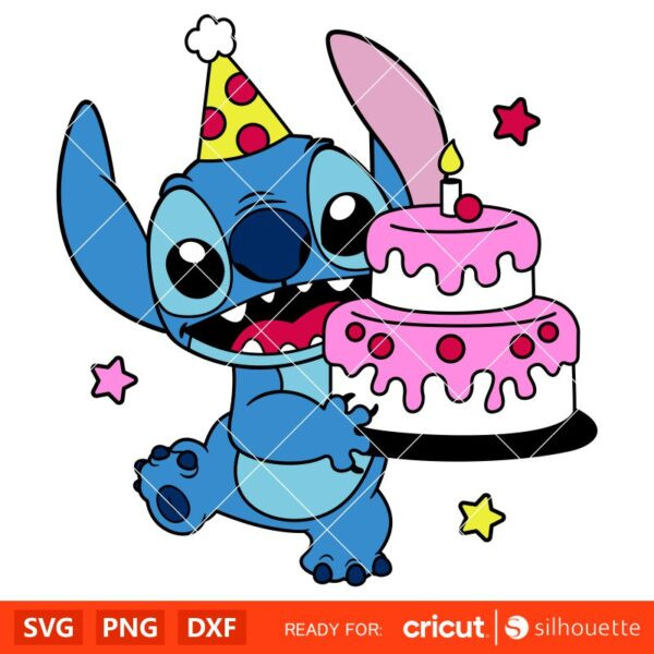 Birthday Cake Stitch Svg, Happy Birthday Svg, Birthday Party - Inspire ...