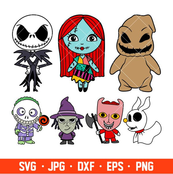 Baby Jack and Sally Bundle Svg, Halloween Svg, Oogie Boogie Baby Svg, Cricut, Silhouette Vector Cut File.jpg